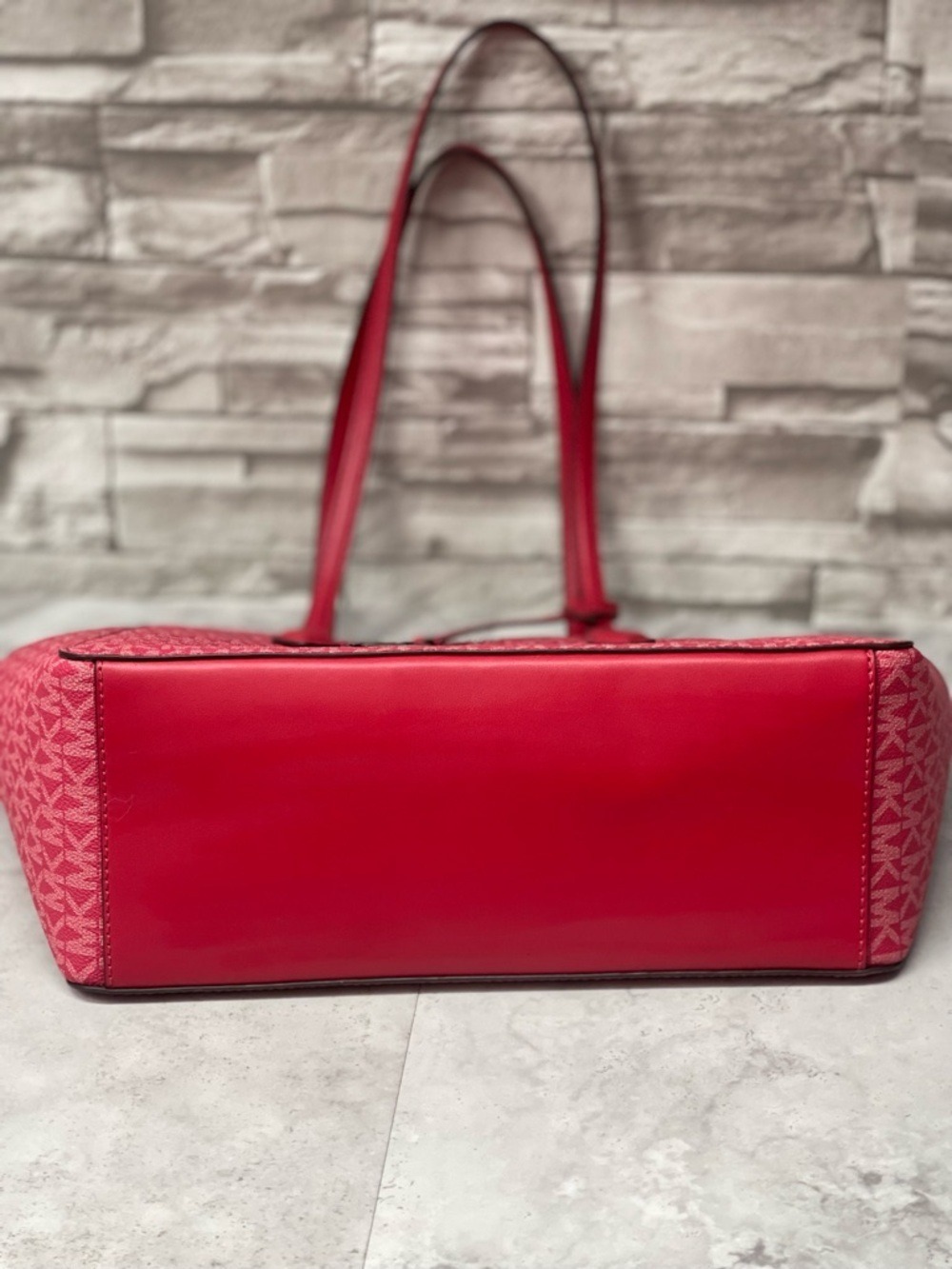 Michael Kors Marilyn Tote & Matching Wallet MK Logo Dark Raspberry - Picture 5 of 16